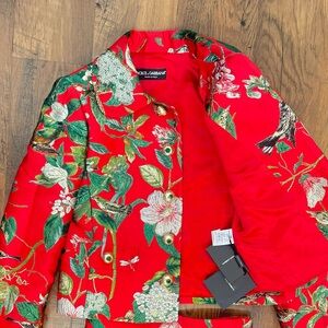 Dolce & Gabbana long sleeve jacquard floral jacket